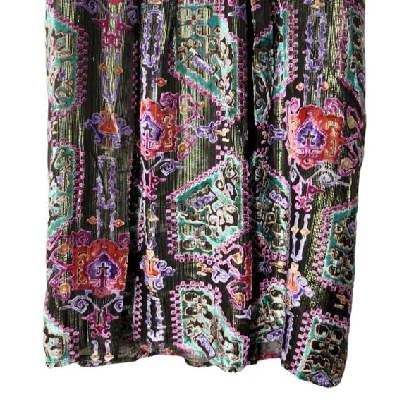 Moulinette Soeurs Anthropologie Linnea Burnout Velvet Metallic Dress Size XS - Picture 8 of 13